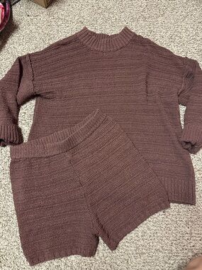 Free People Beach sweater and shorts set size medium